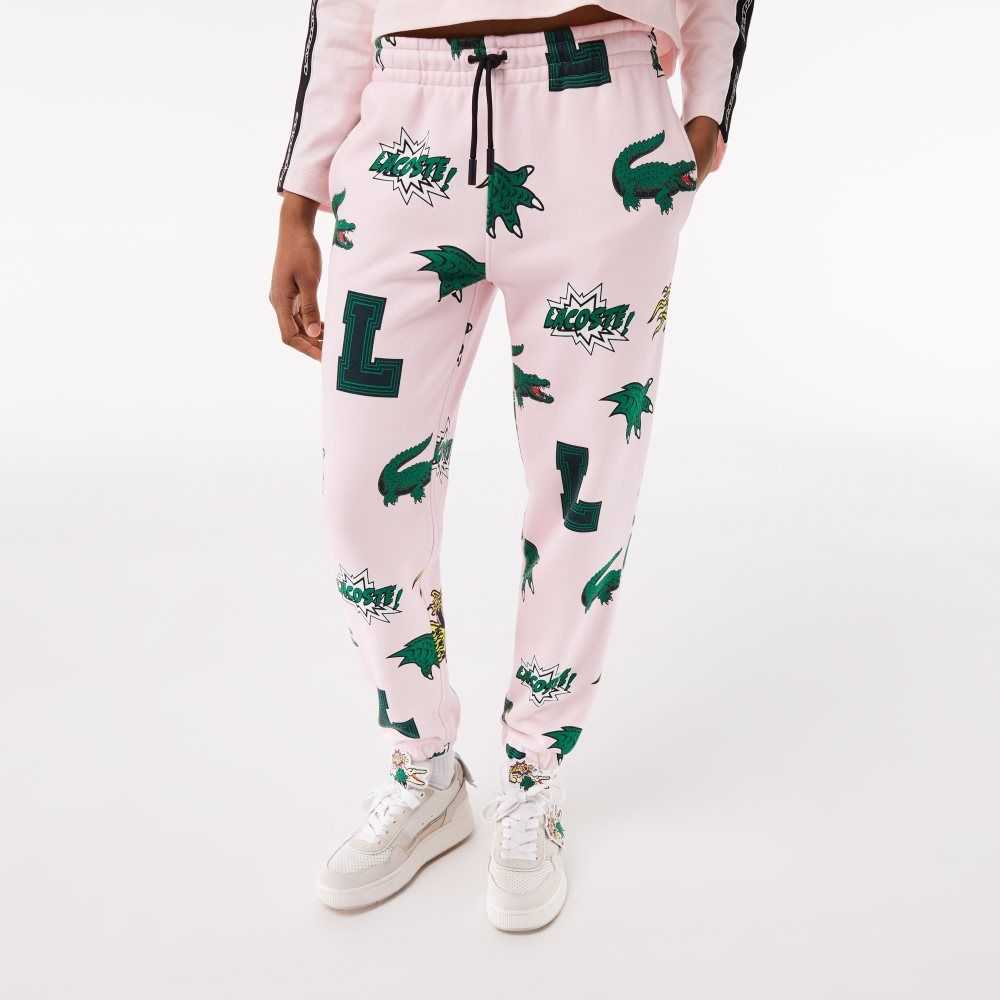 Lacoste Comic Print Trackpants Rosas Claro | 9738-CHKTL