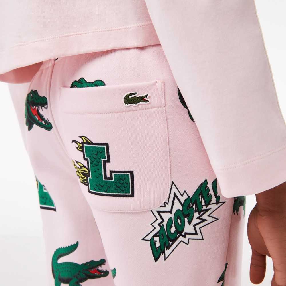 Lacoste Comic Print Trackpants Rosas Claro | 9738-CHKTL