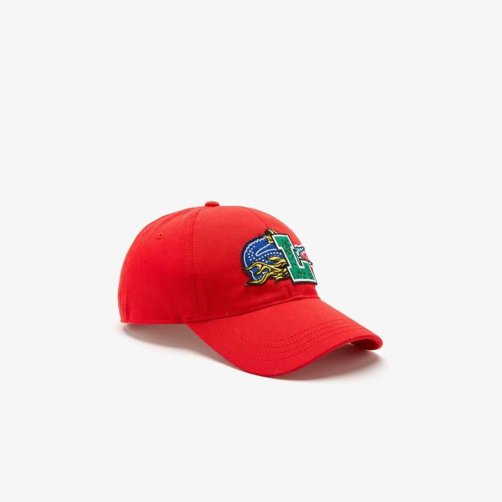 Lacoste Contrast Badge Rojas | 1460-MHBUO