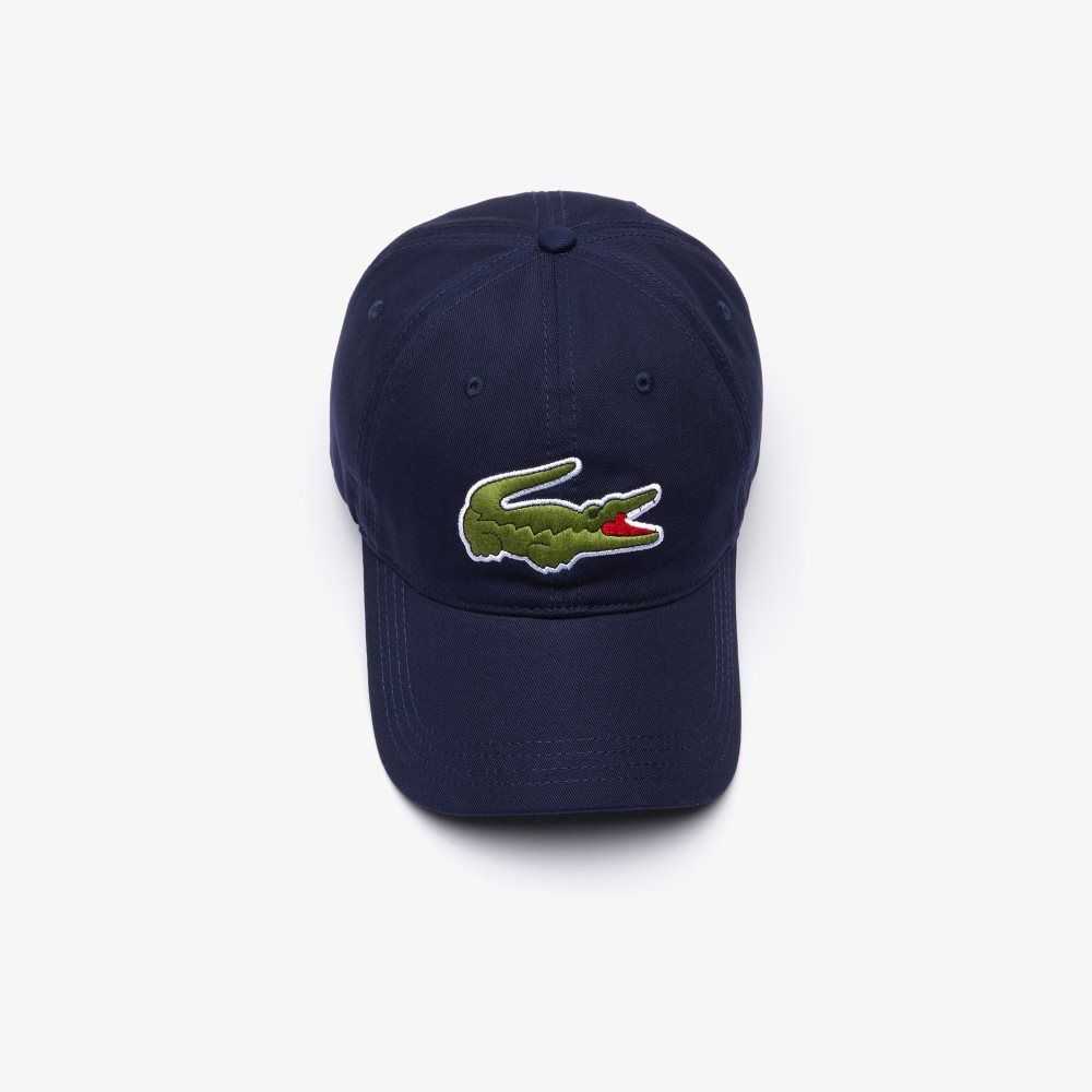 Lacoste Contrast Correa And Oversized Crocodile Algodon Azul Marino Azules | 1096-DTGBS