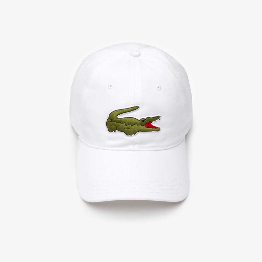 Lacoste Contrast Correa And Oversized Crocodile Algodon Blancas | 1743-EQWYK