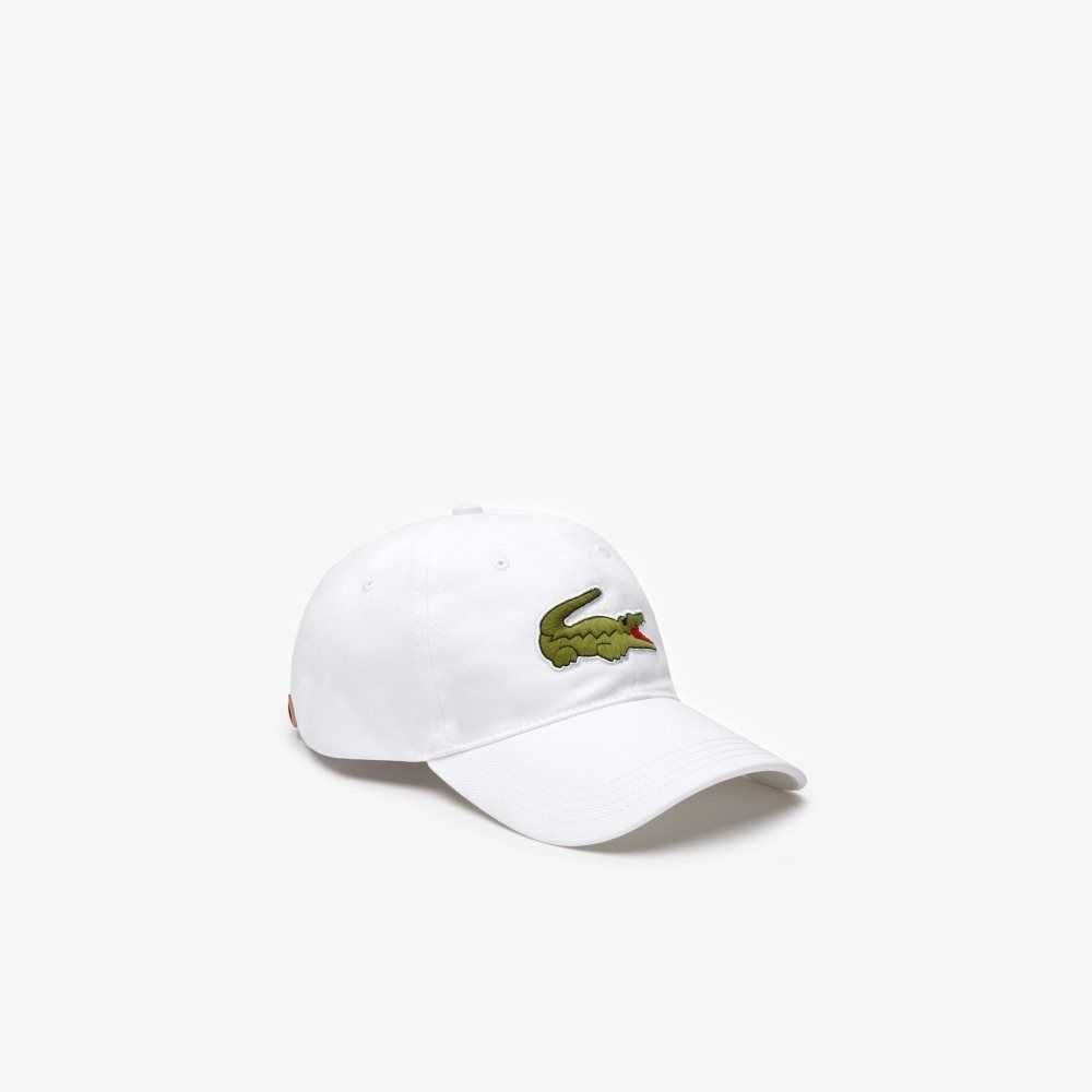 Lacoste Contrast Correa And Oversized Crocodile Algodon Blancas | 1743-EQWYK