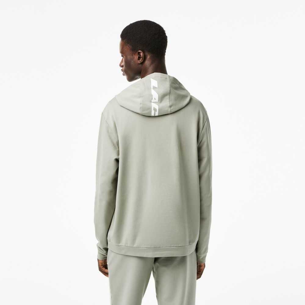 Lacoste Contrast Croc Hoodie Kaki Verde | 8917-MFGKC