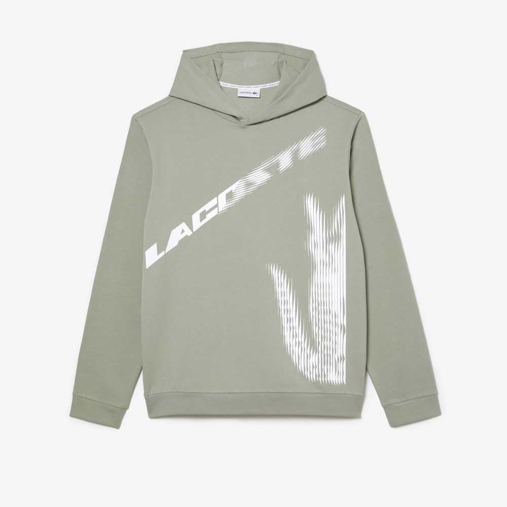 Lacoste Contrast Croc Hoodie Kaki Verde | 8917-MFGKC