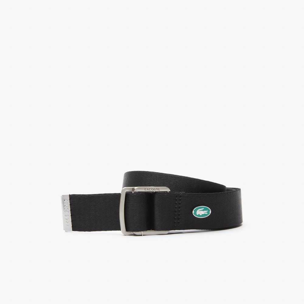 Lacoste Contrast Crocodile Lona Negras | 2895-HEJQD