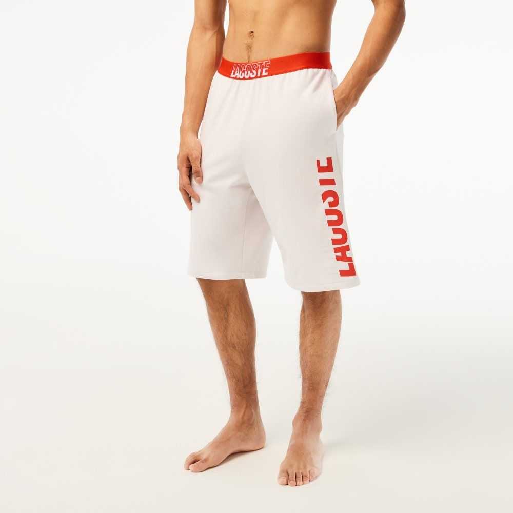 Lacoste Contrast Logo Waistband Shorts Beige | 6145-MSLVJ