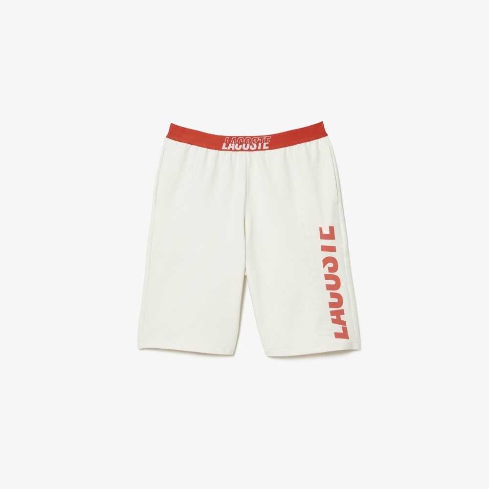 Lacoste Contrast Logo Waistband Shorts Beige | 6145-MSLVJ