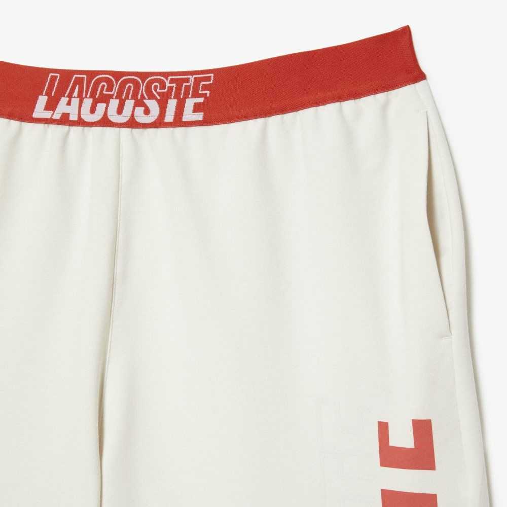 Lacoste Contrast Logo Waistband Shorts Beige | 6145-MSLVJ