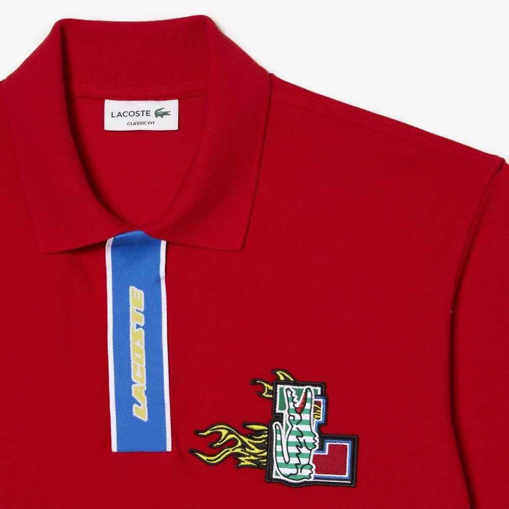 Lacoste Contrast Placket And Crocodile Badge Rojas | 9602-XTREP