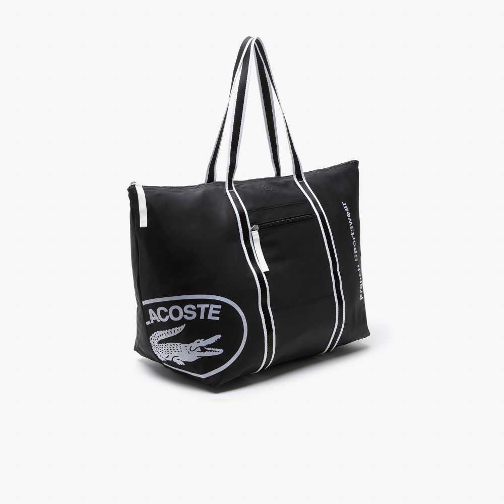 Lacoste Contrast Print Collapsible Weekend Negras Blancas | 9863-FZEDC