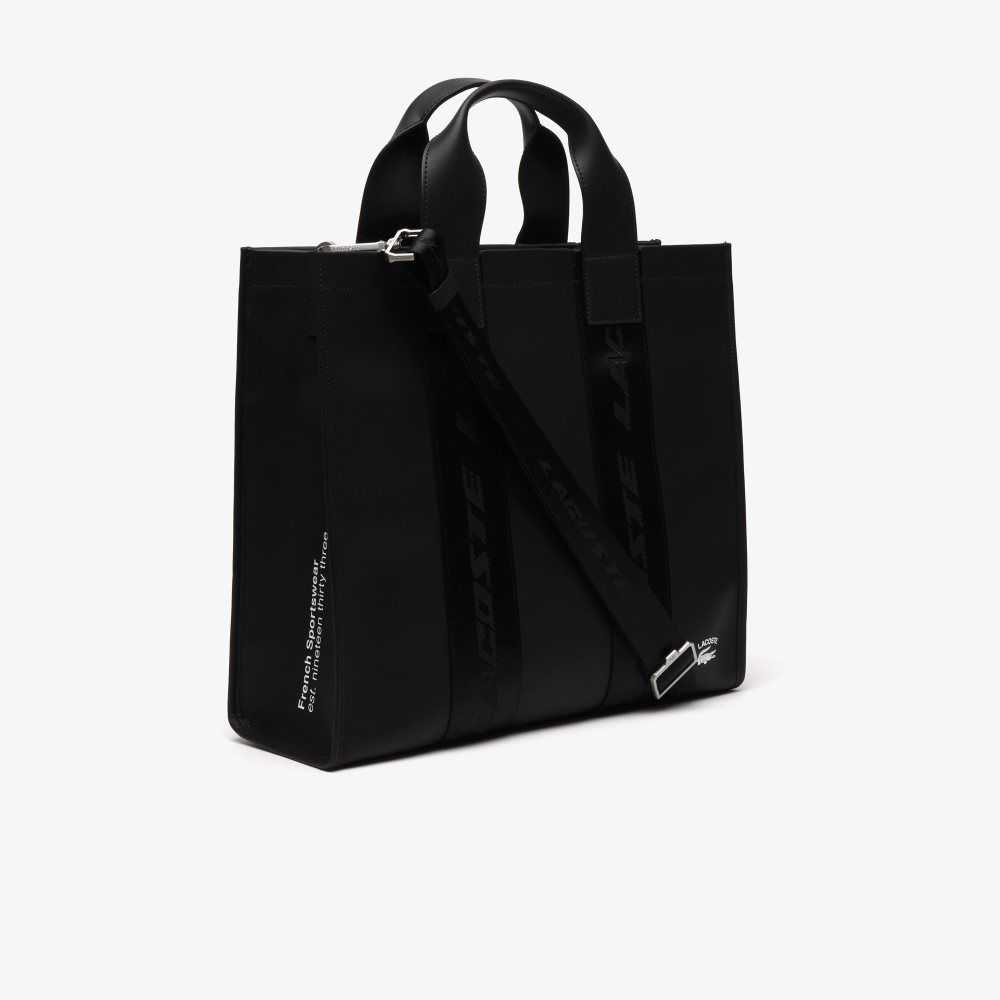 Lacoste Contrast Print Tote Negras | 9736-KQYAR