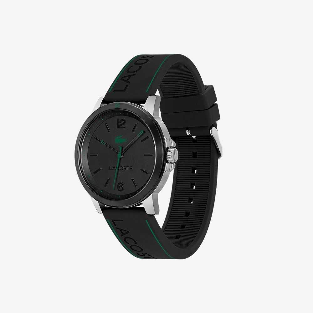 Lacoste Court 3 Hands Black Silicona Negras | 4152-VLZFK