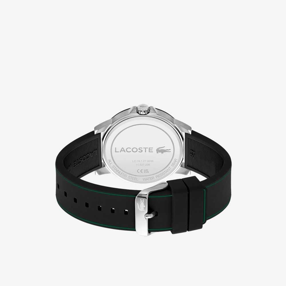 Lacoste Court 3 Hands Black Silicona Negras | 4152-VLZFK