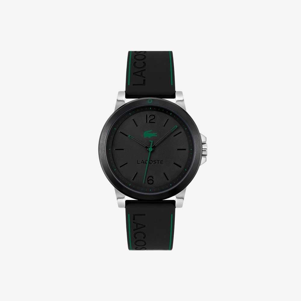 Lacoste Court 3 Hands Black Silicona Negras | 4152-VLZFK