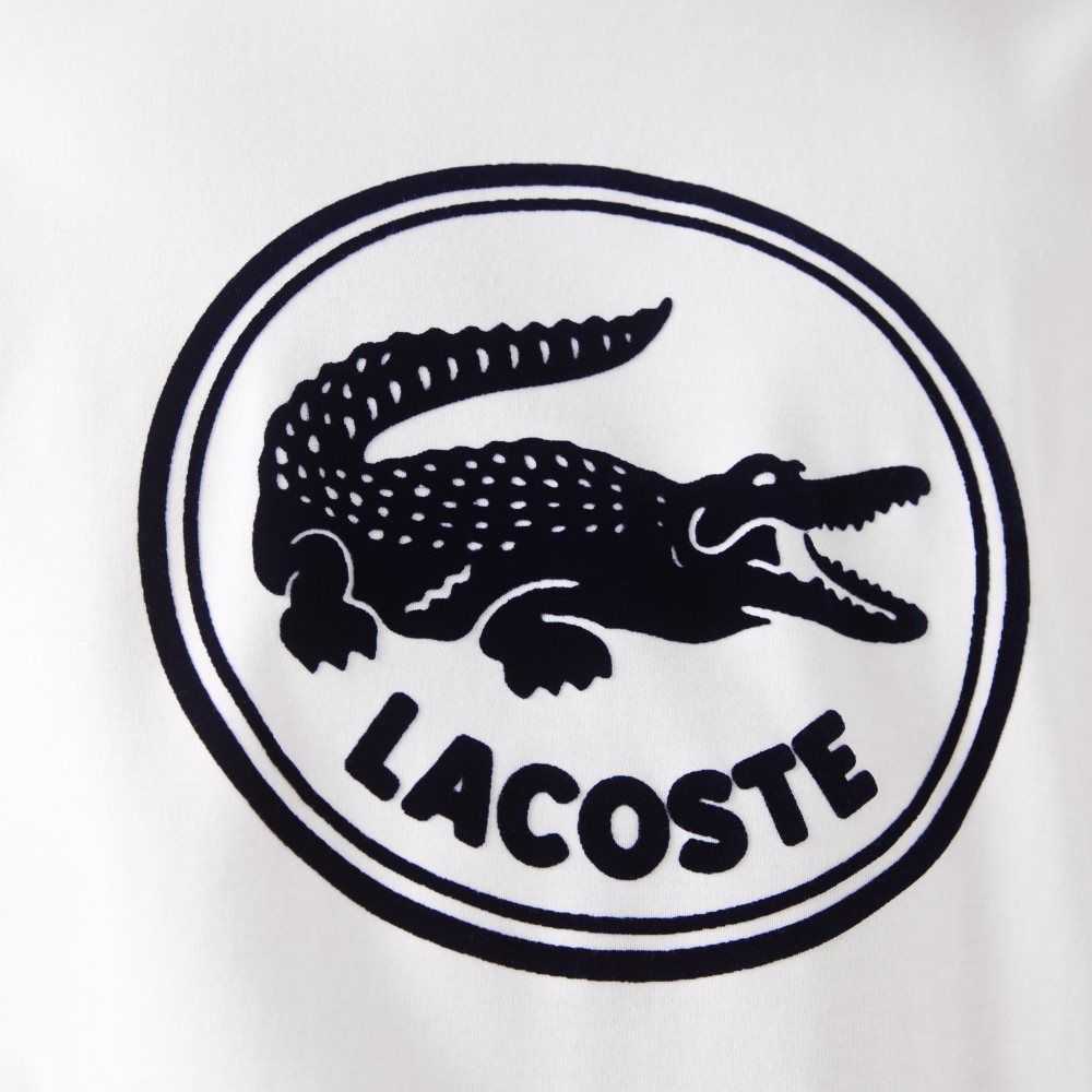 Lacoste Crew Neck 3D Printed logo Algodon Blancas | 5423-PTLWC