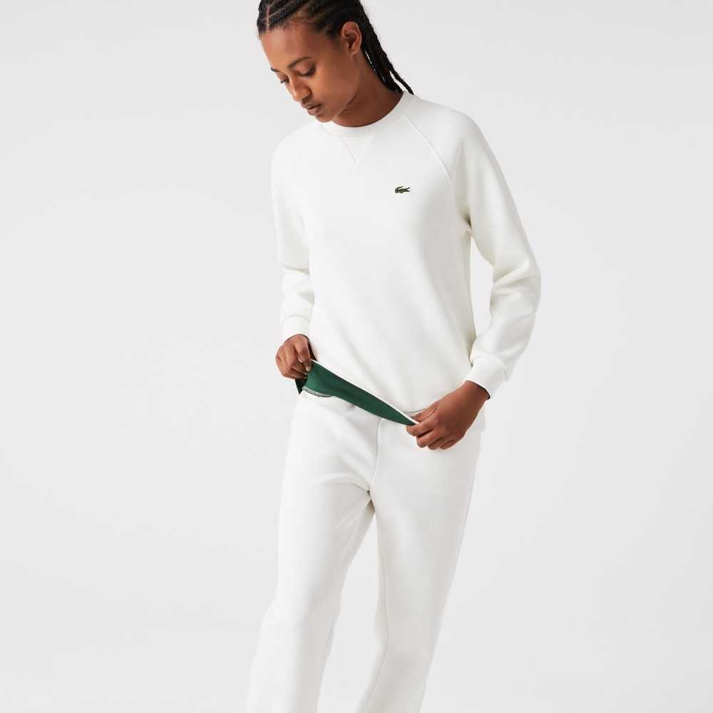 Lacoste Crew Neck Algodon Blend Blancas | 0163-GYXPF