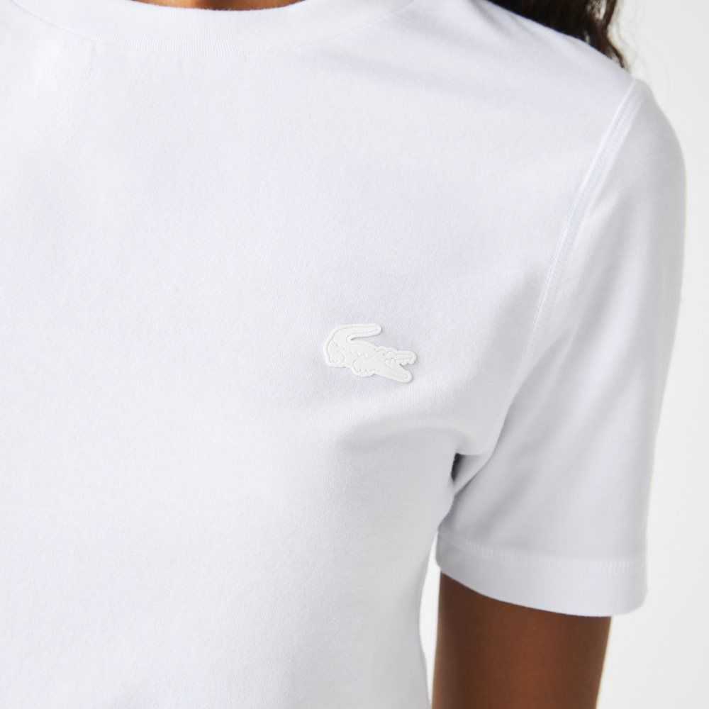 Lacoste Crew Neck Algodon Blend T-Shirt Blancas | 7253-ICTQB