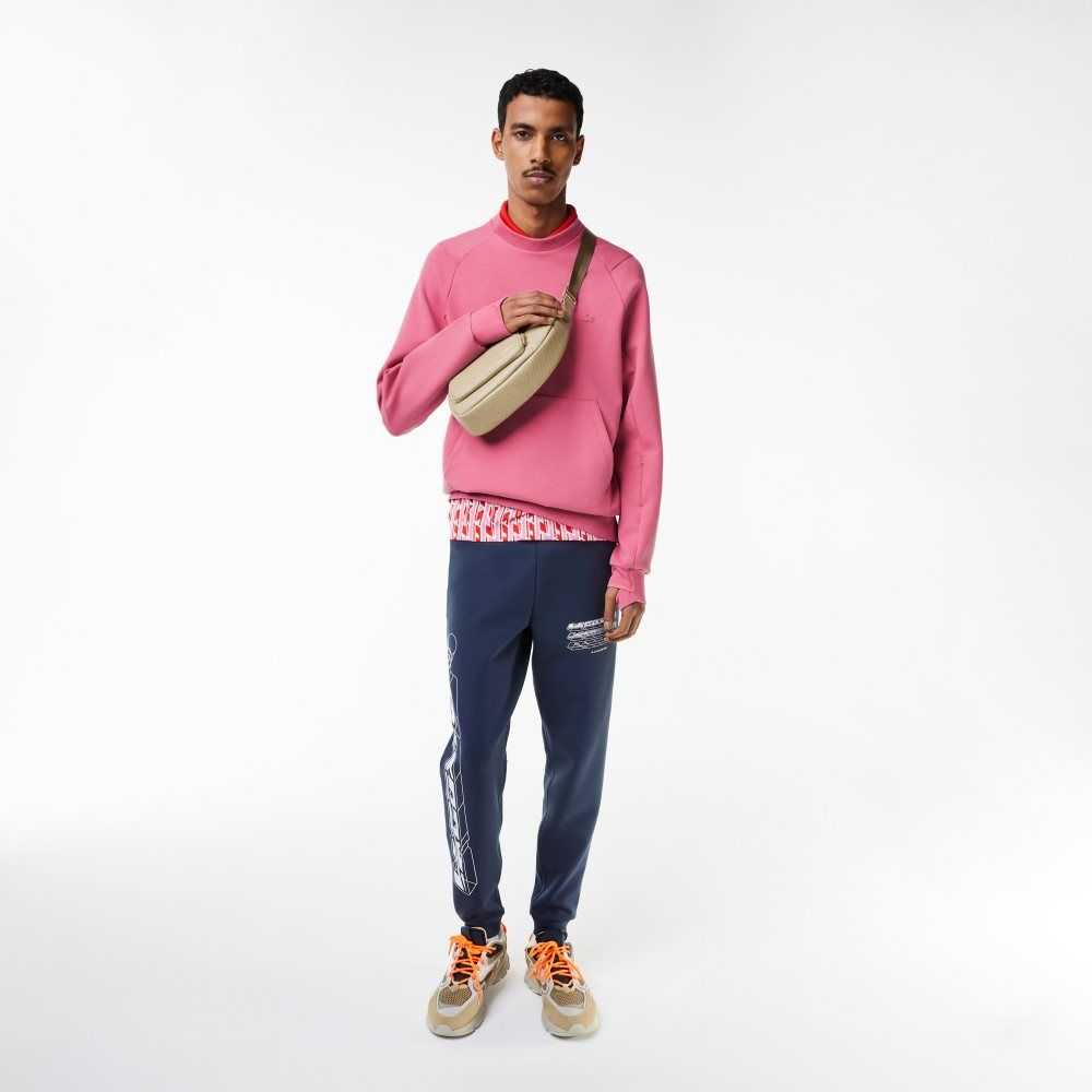 Lacoste Crew Neck Kangaroo Pocket Algodon Blend Rosas | 2593-GNOAU