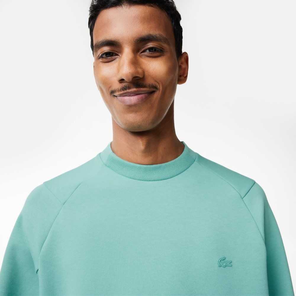 Lacoste Crew Neck Kangaroo Pocket Algodon Blend Verde Menta | 4790-FIULP