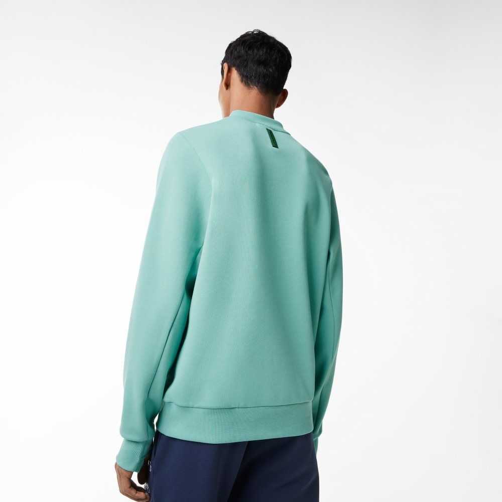 Lacoste Crew Neck Kangaroo Pocket Algodon Blend Verde Menta | 4790-FIULP