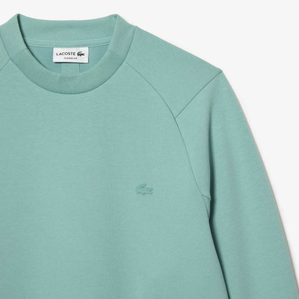 Lacoste Crew Neck Kangaroo Pocket Algodon Blend Verde Menta | 4790-FIULP