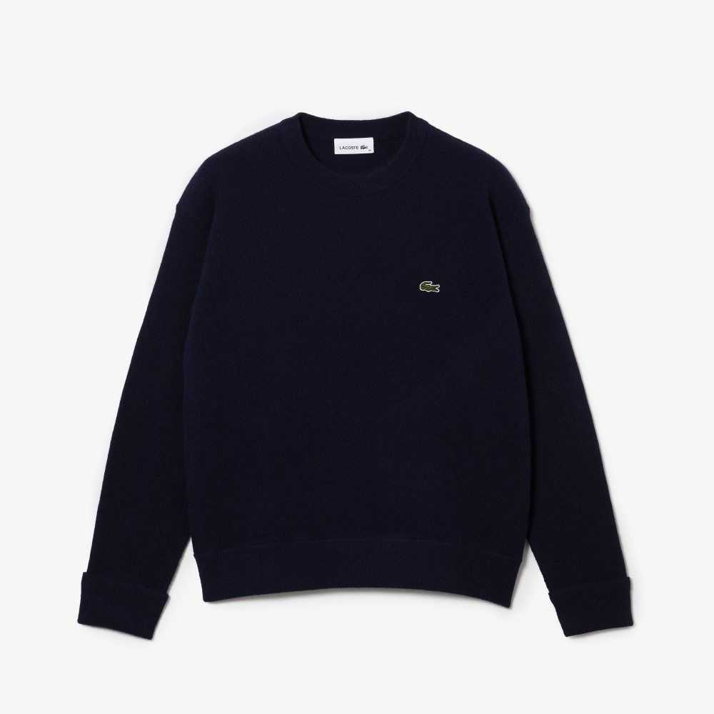 Lacoste Crew Neck Lana Azul Marino Azules | 8301-HJQZG