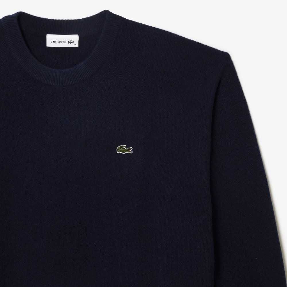 Lacoste Crew Neck Lana Azul Marino Azules | 8301-HJQZG