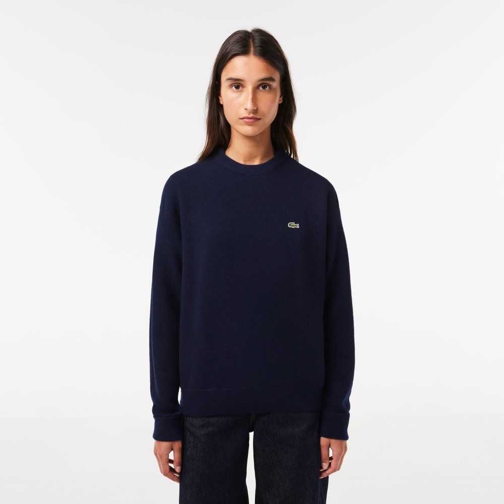 Lacoste Crew Neck Lana Azul Marino Azules | 8301-HJQZG