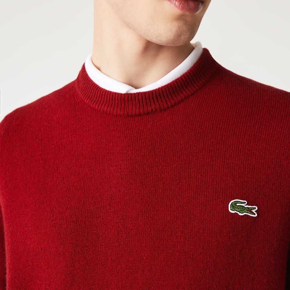 Lacoste Crew Neck Lana Burdeos | 9135-DIOZQ