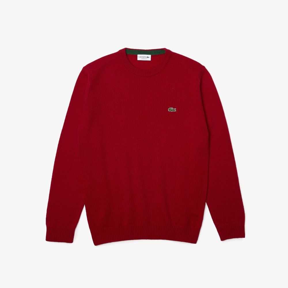 Lacoste Crew Neck Lana Burdeos | 9135-DIOZQ