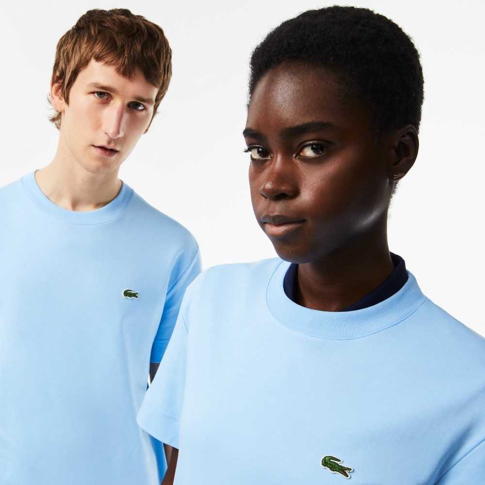 Lacoste Crew Neck Organic Algodon Azules | 3917-VFORE