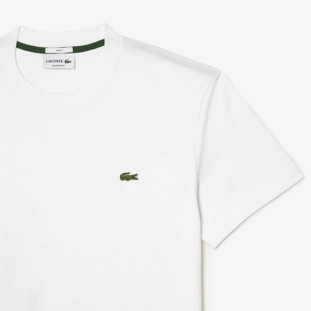 Lacoste Crew Neck Organic Algodon Blancas | 4921-PGRJI