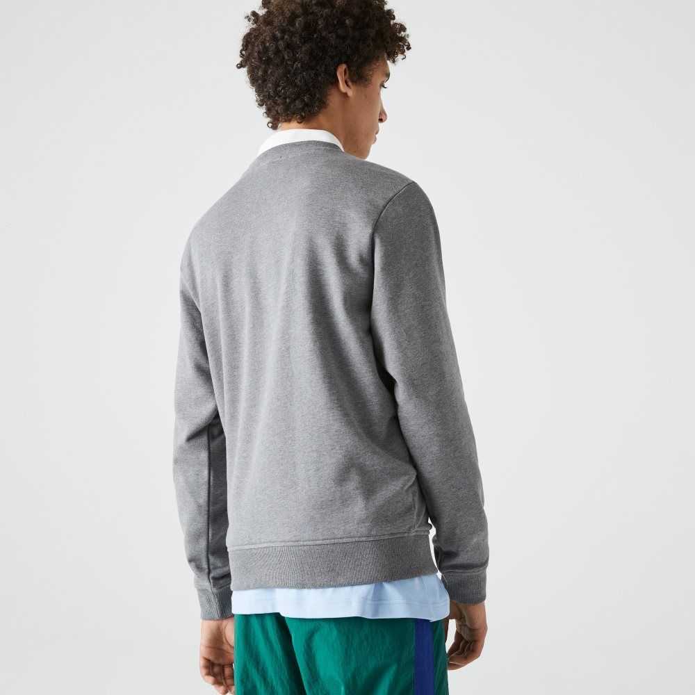 Lacoste Crew Neck Organic Algodon Gris | 3648-TBPIL