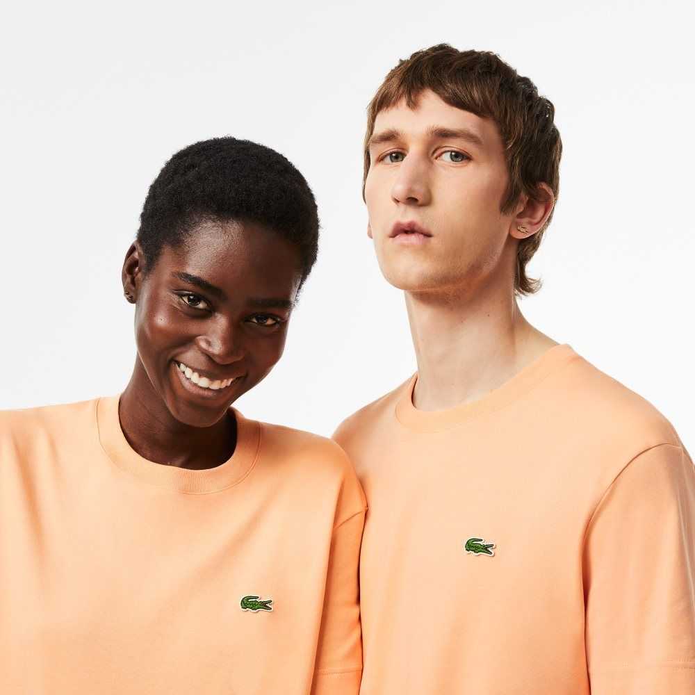 Lacoste Crew Neck Organic Algodon Naranjas Claro | 0642-CAHPF