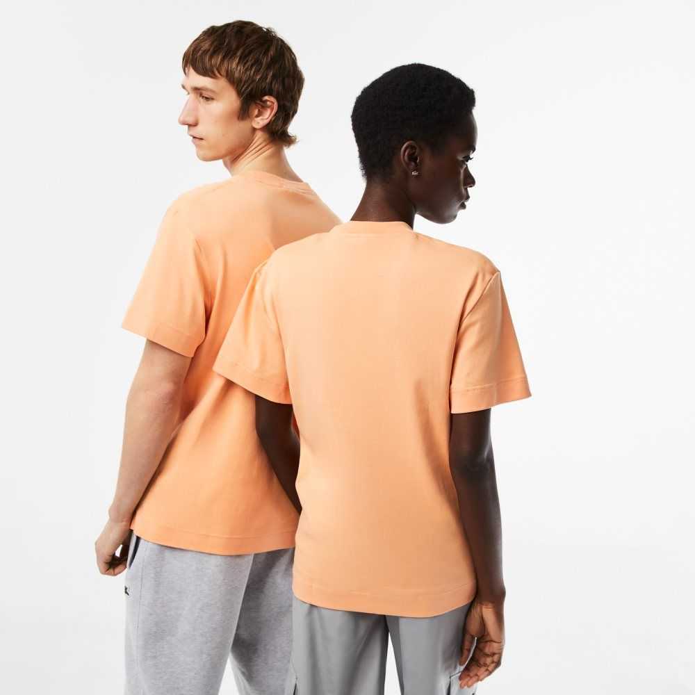 Lacoste Crew Neck Organic Algodon Naranjas Claro | 0642-CAHPF