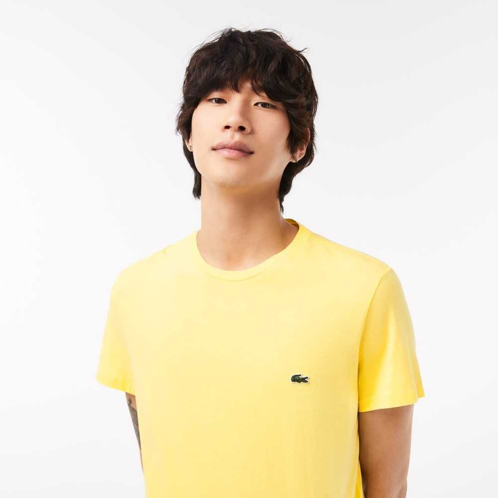 Lacoste Crew Neck Pima Algodon Jersey Amarillo | 5192-QTRZF