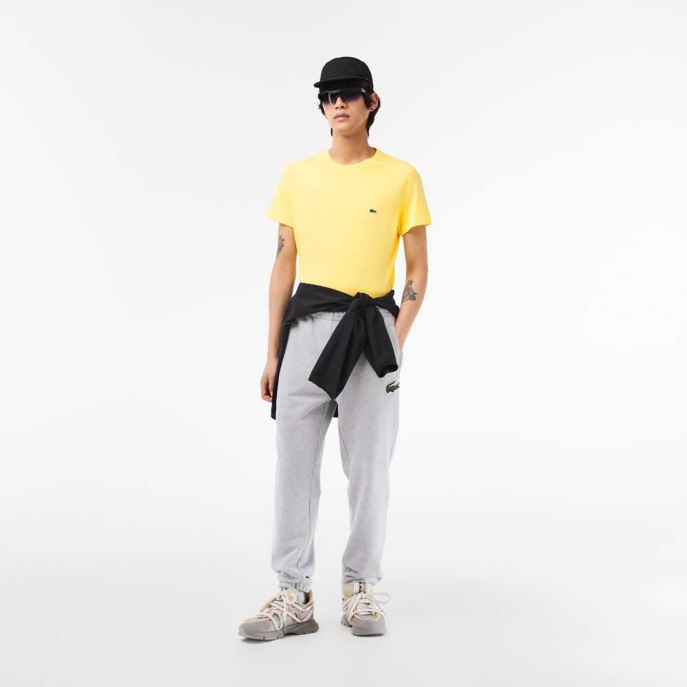 Lacoste Crew Neck Pima Algodon Jersey Amarillo | 5192-QTRZF