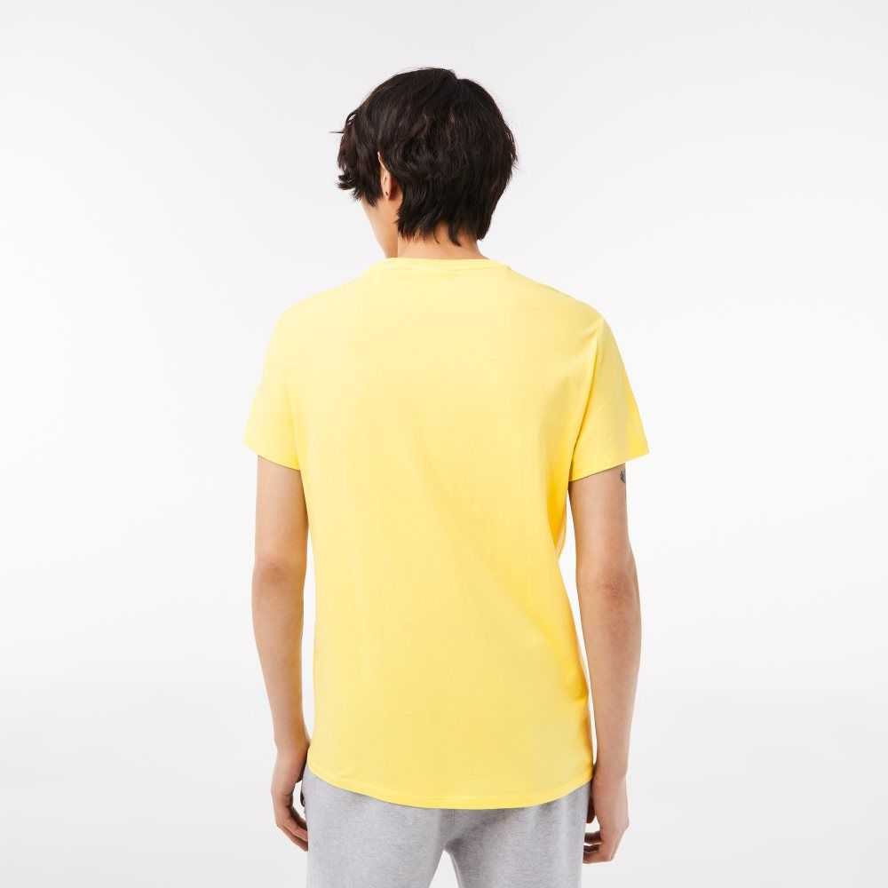 Lacoste Crew Neck Pima Algodon Jersey Amarillo | 5192-QTRZF