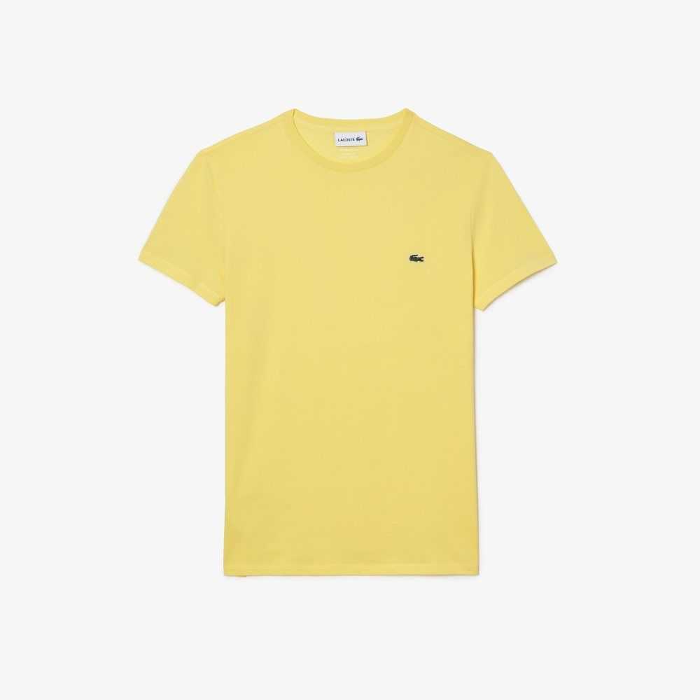 Lacoste Crew Neck Pima Algodon Jersey Amarillo | 5192-QTRZF