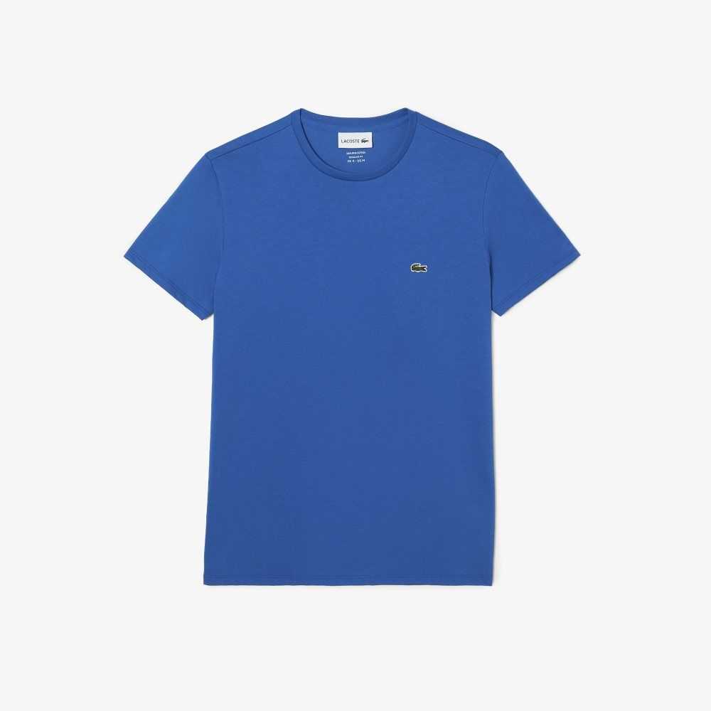 Lacoste Crew Neck Pima Algodon Jersey Azules | 4750-HDZGB