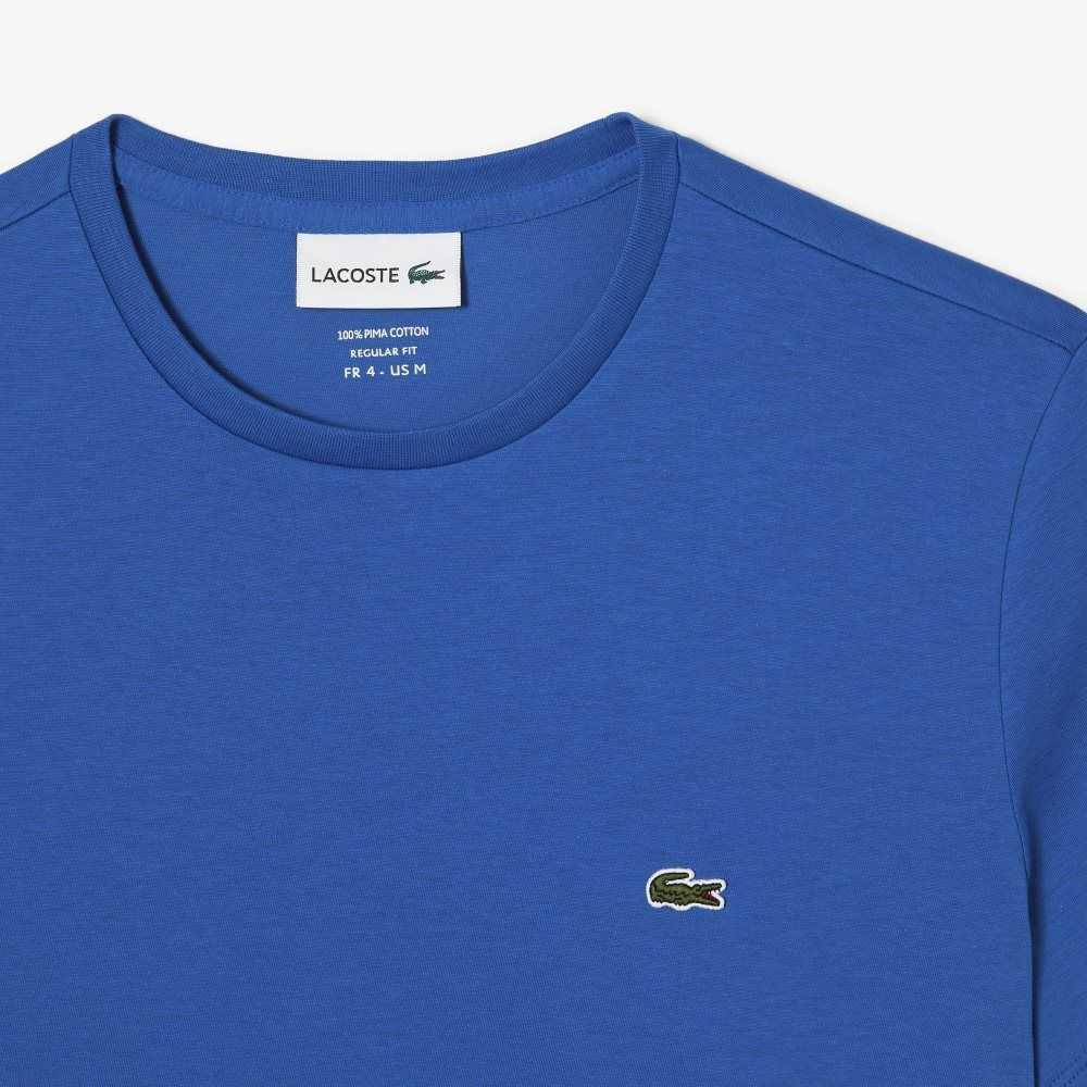 Lacoste Crew Neck Pima Algodon Jersey Azules | 4750-HDZGB