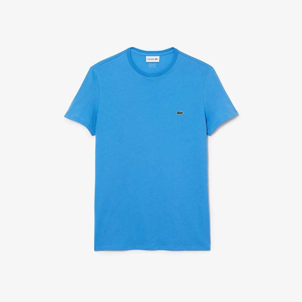 Lacoste Crew Neck Pima Algodon Jersey Azules | 5728-VAZWQ