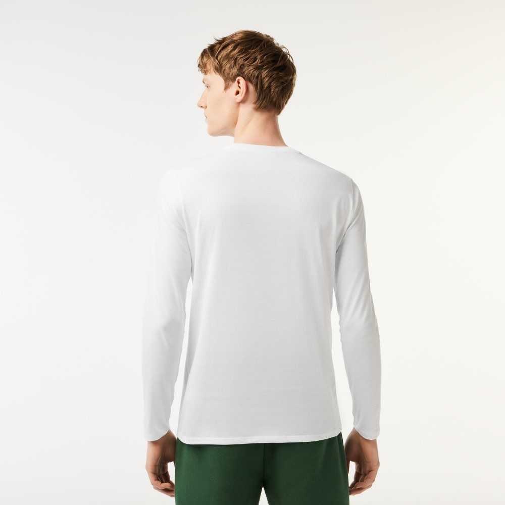 Lacoste Crew Neck Pima Algodon Jersey Blancas | 7605-SOXQR