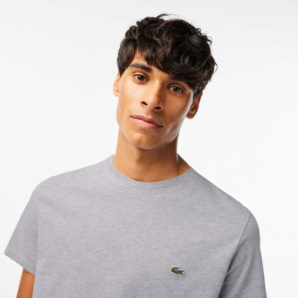 Lacoste Crew Neck Pima Algodon Jersey Gris | 4986-QAZWL