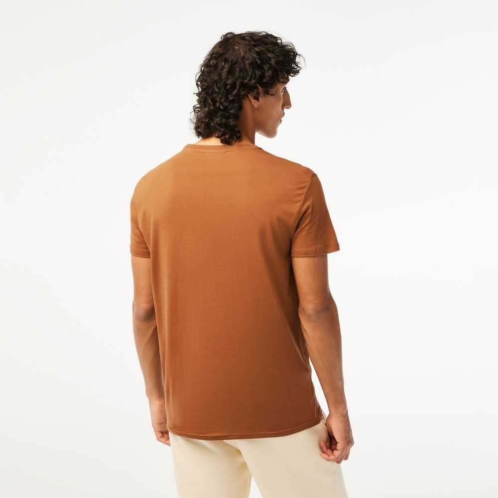 Lacoste Crew Neck Pima Algodon Jersey Marrones Claro | 4628-QRLVO