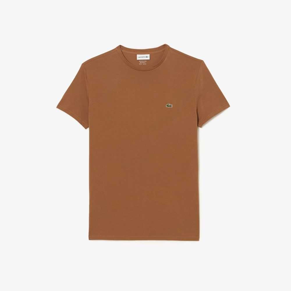 Lacoste Crew Neck Pima Algodon Jersey Marrones Claro | 4628-QRLVO