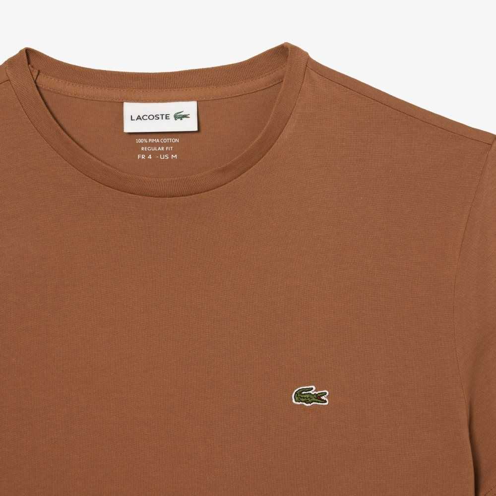 Lacoste Crew Neck Pima Algodon Jersey Marrones Claro | 4628-QRLVO