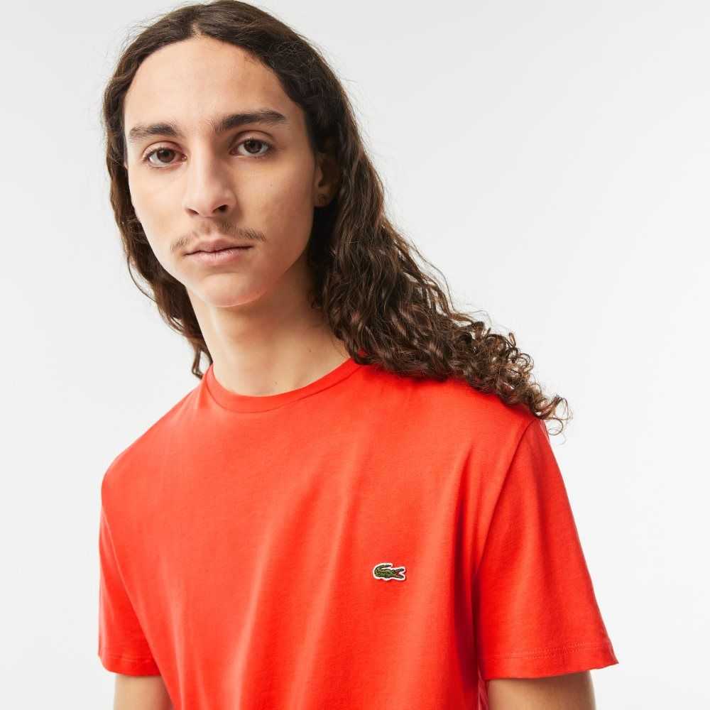 Lacoste Crew Neck Pima Algodon Jersey Naranjas | 5917-KASTV