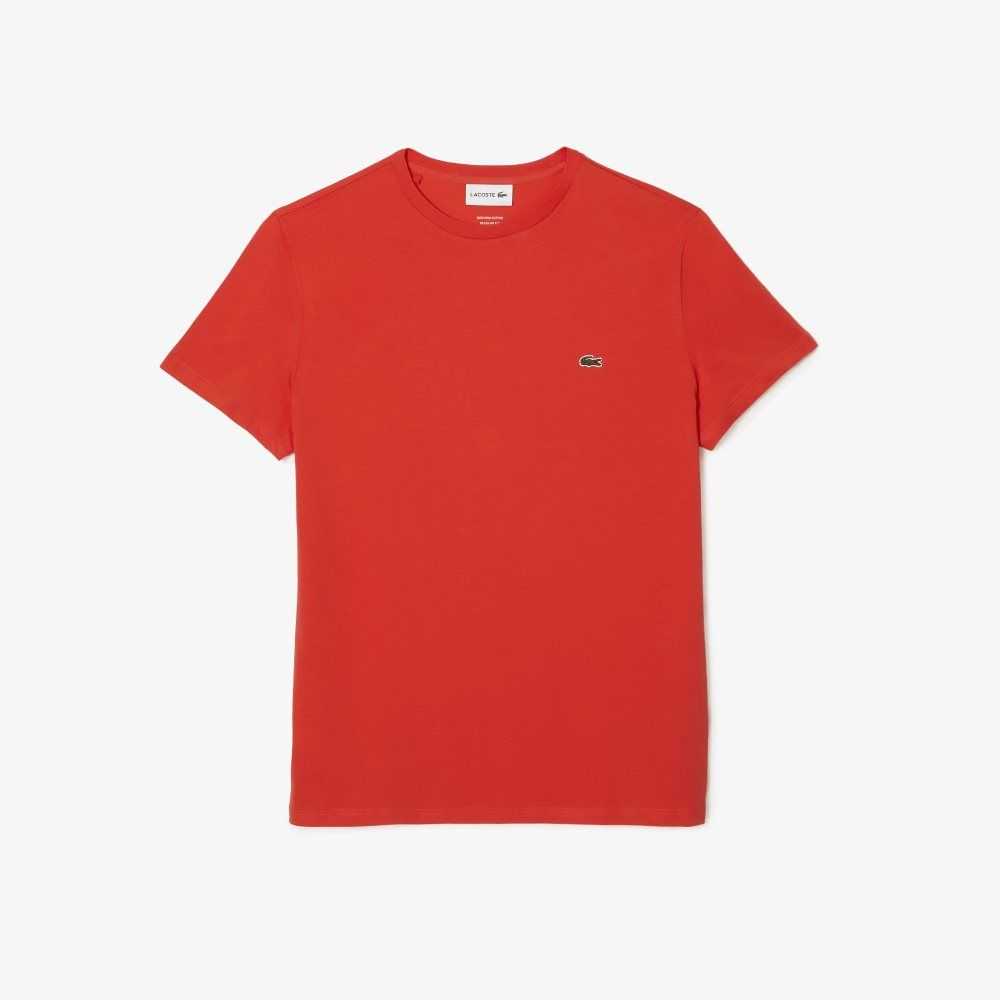 Lacoste Crew Neck Pima Algodon Jersey Naranjas | 5917-KASTV