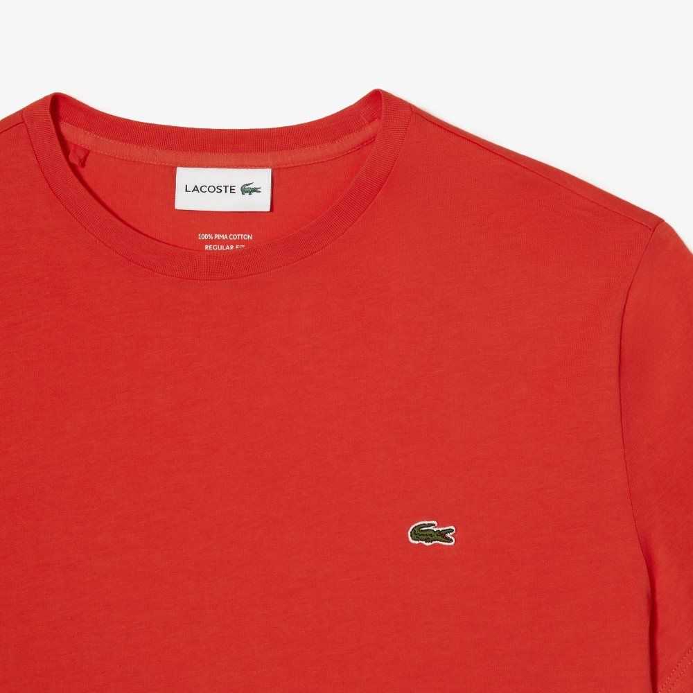 Lacoste Crew Neck Pima Algodon Jersey Naranjas | 5917-KASTV